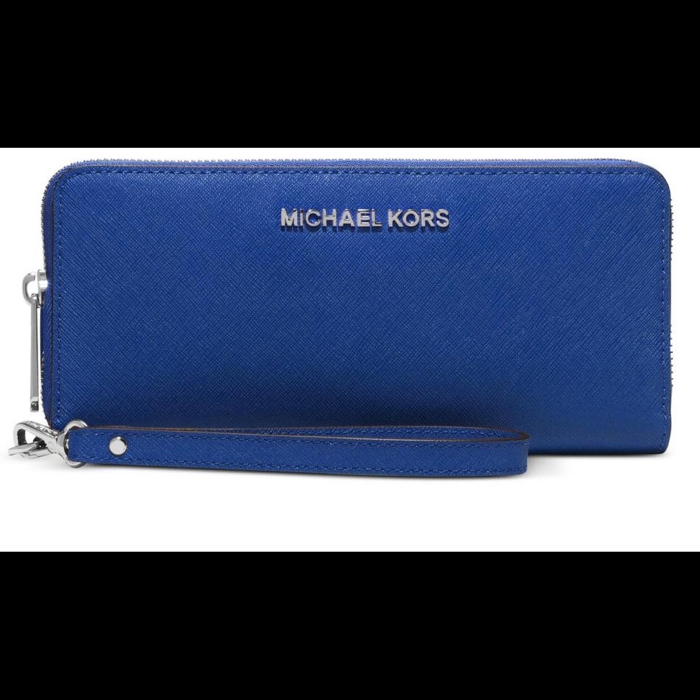 MICHAEL KORS Blue Jet Set Wallet - Large